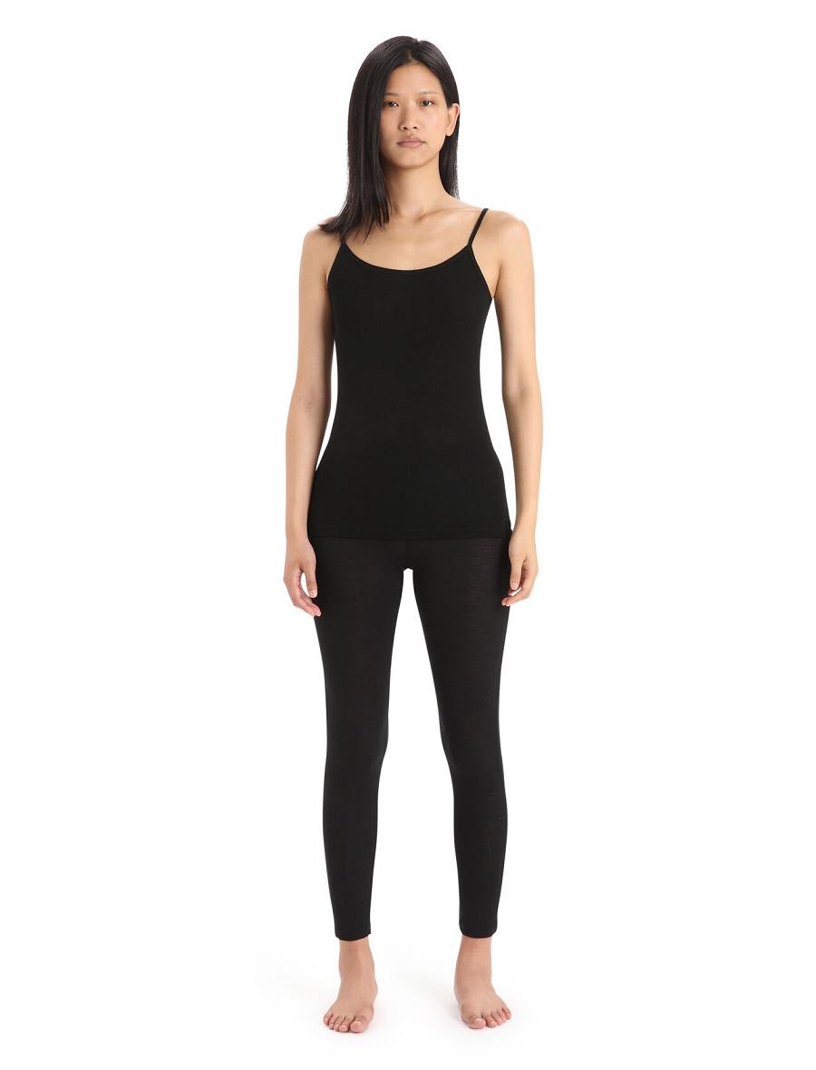 Icebreaker Merino 175 Everyday Cami Thermal Singlet Naisten Alusvaatteet Mustat | FI 1693DFMN